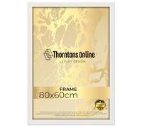 Throntons White Frame 80 x 60 cm MDF Wood Photo Picture Poster Frame with Acrylic Glass Portrait or Landscape Wall Mount Decoration Display