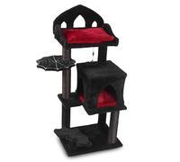THROONI Gothic Cat Tree - 40inch Goth Cat Tree with Throne Goth Bed, Spacious Condo, Spooky Hanging Bat and Durable Sisal Scratching Post - Elegant Black Cat Tree for Majestic Feline Rest (40")