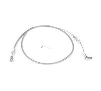 Throttle Cable, Car 36in Universal Throttle Cable Stainless Steel B-raided Throttle Cable Fits for 350 302 (Stainless steel braided tube)