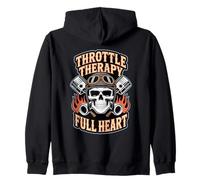 Throttle Relief Full Heart - Funny Biker Quote Zip Hoodie