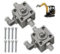 Throttle Valve, 2 Pieces 3 Way Diverter Valve for Mini Excavators Hydraulic Accessories for Small Excavators with Quick Couplings Mini Excavator Throttle Replacement Parts with Hydraulic Accessories