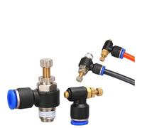Throttle Valve Pneumatic Air Connector Fitting 4mm 6mm 8mm 10mm 12mm Speed Control Regulator Valves Push in to Air Hose Tube(SL12-04,20 PCS)