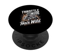 Throttle Wide Hair Wild ATV Quad Off Road Rider PopSockets Adhesive PopGrip