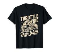 Throttle Wide Hair Wild Women ATV Off Road Rider T-Shirt