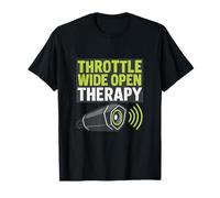 Throttle Wide Open Therapy Biker Humor Graphic T-Shirt