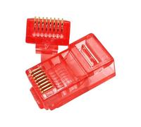 Through 100PCS CAT5 RJ45 Path Connector, Transparent Housing for Solid and Ethernet Cables