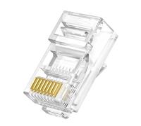 Through 100PCS CAT5 RJ45 Path Connector, Transparent Housing for Solid and Ethernet Cables