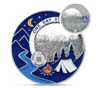 Through Darkness Flowing Glitter Sobriety Coin - One Day at A Time AA Coins