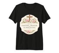 Through Fasting Prayer and Almsgiving Christian Orthodox Premium T-Shirt