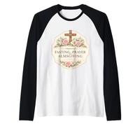 Through Fasting Prayer and Almsgiving Christian Orthodox Raglan Baseball Tee