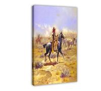 Through The Alkali by Charles M Russell Canvas Art Poster And Wall Art Picture Print Modern Family Bedroom Decor Frame 12x18inch(30x45cm)