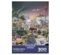 Through The Decades Theme Wooden Jigsaw Puzzle 300 Piece for Adults Fun Education Game Stress Relief Toy Intellectual Game Home Decoration Challenge Educational 300pcs (40x28cm)