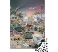 Through The Decades Theme Wooden Jigsaw Puzzles for Adults Fun 1000 Piece Education Game Toy Intellectual Game Home Decoration Stress Relief Relaxation And Intelligence 1000pcs (75x50cm)
