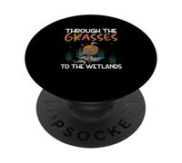 Through The Grasses To The Wetlands Sandhill Crane Bird Nerd PopSockets Adhesive PopGrip