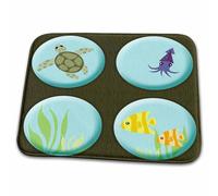 Through The Looking Glass Ocean View Sea Turtle Fish Green And Blue Designs Under The Sea Floor Mats Stylish Bathmat Anti Mould Door Mats For Entrance Front Back Door Kitchen 40X60 Cm