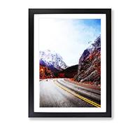 Through The Mountains In Argentina Modern Framed Print | A4 Black Framed Wall Art | Ready to Hang | Modern Landscape Picture | Living Room Bedroom Lounge Office