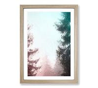 Through the Trees Framed Print | A2 Oak Framed Wall Art | Ready to Hang | Modern Floral Picture | Living Room Bedroom Lounge Office
