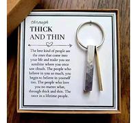 Through Thick and Thin Keychain - Best Friend Gift,?2022 Best?Inspirational Friendship Keychain, Ups And Downs, Silver, Large