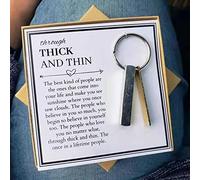 Through Thick and Thin Keychain,Inspirational Key Ring Gifts,Link Your Friendship and LOVE Keychain,Best Friend Tribe Keychain for True Friendship Gift for Him Or Her Birthday Gift