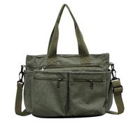 Throushine Luvtoo Solid Color Corduroy Tote Bag- Soft, Durable & Spacious Shoulder Bag for Women, Casual Everyday Handbag with Sturdy Handles, Ideal for Shopping & Travel (Green)