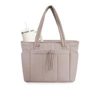 Throushine Luvtoo The Ultimate Puffer Tote Bag Tumbler-Friendly Hassle-Free Smart Organization Stylish Design (Camel)