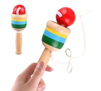 Throw and Catch Ball Wood | Preschool Learning Activities - Portable Hand-Eye Coordination Training Toy for Boys Girls Easter Birthday Park Playground School Picnic Camping