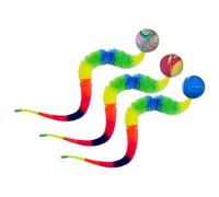 Throw and Catch the Ball with Rainbow Tail - 3PC Catch Tail Foam Ball | Tail and Elastic Ball | Fun Colorful Sports Comet Ball | Soft Rainbow Playball Playground Toy for School Outdoor Activities