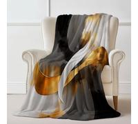 Throw Blanket 100×130 cm, Modern Lines Abstract Printed, Cozy Soft Fall Blankets for Couch Sofa Bed, Lightweight Black Throws Like Shawl, Autumn Thanksgiving Home Decor Gift