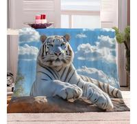Throw Blanket 100x130 cm Animal Tiger Sherpa Fleece Blanket Soft Cosy Warm Fluffy Blanket Sofa Bed Blankets for Bedroom, Couch, Travel, Versatile Blanket