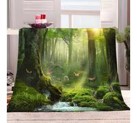Throw Blanket 100x130 cm Jungle Animal Landscape Super Soft Flannel Fleece Blanket Fluffy Warm Throw Sofa Bed Blanket Bedspread Over Bed Settee