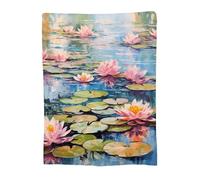 Throw Blanket 120x180cm Soft Cozy Flannel Blanket, Lightweight Fuzzy Warm Washable Blankets and Throws for Sofas Bed Chair Couch Car Fall Autumn Decor Gift, All Seasons for Home Office Lotus 14-1324