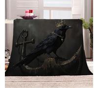 throw blanket 130x150 cm Crow Anchor personalised blanket baby Warm Cozy Polyester Throw for Sofa Bed Camping Office, Lightweight Soft Fleece for All Seasons MF29-655