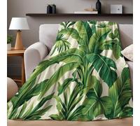 Throw Blanket 150 x 200 cm Abstract tropical plant leaves Flannel Blanket Soft Microfiber Blanket for Home Office Sofa Bed Dachshund