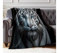 Throw Blanket 150 x 200 cm Close-up of the white tiger's head Flannel Blanket Soft Microfiber Blanket for Home Office Sofa Bed Dachshund