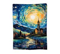 Throw Blanket 150x200cm Soft Cozy Flannel Blanket, Lightweight Fuzzy Warm Washable Blankets and Throws for Sofas Bed Chair Couch Car Autumn Decor Gift, All Seasons for Home Office Painting 14-1036