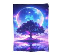 Throw Blanket 150x220cm Soft Cozy Flannel Blanket, Lightweight Fuzzy Warm Washable Blankets and Throws for Sofas Bed Chair Couch Car Fall Autumn Decor Gift, All Seasons for Home Office Round 14-136