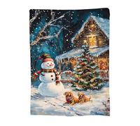 Throw Blanket 180x200cm Soft Cozy Flannel Blanket, Lightweight Fuzzy Warm Washable Blankets and Throws for Sofas Bed Chair Couch Car Fall Autumn Decor Gift, All Seasons for Home Office Room Dog 14-550