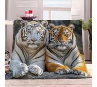 Throw Blanket 180x220 cm Animal Tiger Sherpa Fleece Blanket Soft Cosy Warm Fluffy Blanket Sofa Bed Blankets for Bedroom, Couch, Travel, Versatile Blanket