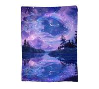 Throw Blanket 180x230cm Soft Cozy Flannel Blanket, Lightweight Fuzzy Warm Washable Blankets and Throws for Sofas Bed Chair Couch Car Fall Autumn Decor Gift, All Seasons for Home Office Purple 14-130