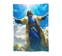 Throw Blanket 180x230cm Soft Cozy Flannel Blanket, Lightweight Fuzzy Warm Washable Blankets and Throws for Sofas Bed Chair Couch Car Fall Autumn Decor Gift, All Seasons for Home Office Jesus 14-1202
