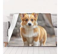 Throw Blanket 200x150 CM Bed Blanket Corgi Dogs Flannel Blankets for Sofa Reversible Plush Blanket Soft Cozy Throw Blankets for Couch Camping All Seasons