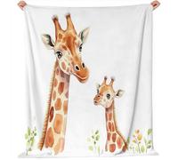 Throw Blanket 31.5"x59" Watercolor Cute Giraffe Print Fuzzy Blankets, Super Soft Flannel Throw, Lightweight Fluffy Plush Bed Blanket for Bedding Sofa and Travel