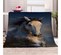 Throw Blanket 3D Animal Horse Print Design Bed Blankets And Throws 31x39inch Printed Kids Boys Adults, Soft Flannel Warm Microfiber Sport Bedding For Bed Couch