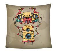 Throw Blanket 3D Color Robot Design Bed Blankets And Throws 31x39inch Printed Kids Boys Adults, Soft Flannel Warm Microfiber Sport Bedding For Bed Couch