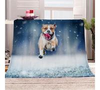 Throw Blanket 3D Staffordshire Bull Terrier Fleece Flannel Blanket Soft Super Warm Dog Animal Cozy Winter Bed Sofa Blankets Fluffy Microfibre For Girls Boy Kids Adults Single Blanket Throw 100x130cm