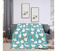 Throw Blanket 40x50 Inch,Cartoon Funny Goose Cozy Soft Lightweight Fuzzy Flannel Blanket 50x40 Inch Suitable for Couch Bed Sofa Living Room in All Seasons