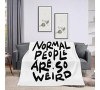 Throw Blanket 40x50 Inch,Normal People are So Weird Funny Hand Written Saying Cozy Soft Lightweight Fuzzy Flannel Blanket 50x40 Inch Suitable for Couch Bed Sofa Living Room in All Seasons