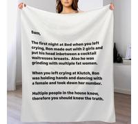 Throw Blanket 50"X 60",Jersey Shore Letter to Sammi Soft Cozy Flannel Blanket for Couch,Bed,Sofa,Home Decor Gifts All Seasons Use