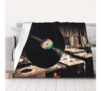 Throw Blanket 50"x40" Super Soft Flannel Blanket Warm Cozy Throws for All Season Vinyl Records Throw Blanket Lightweight Sofa Bed Chair Blankets for Work Office Picnic Camping