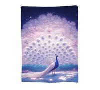 Throw Blanket 75x100cm Soft Cozy Flannel Blanket, Lightweight Fuzzy Warm Washable Blankets and Throws for Sofas Bed Chair Couch Car Fall Autumn Decor Gift, All Seasons for Home Office Peacock 14-1224